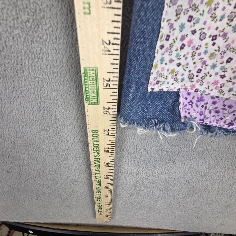 VTG Levis 501 Jeans Womens Blue Straight Floral Patch USA Raw Hem Fits 24x26 - Picture 4 of 16